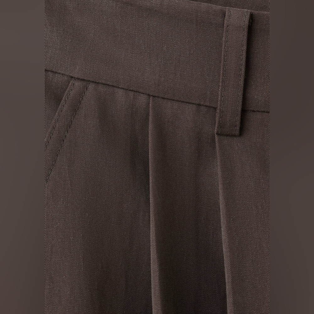 NWT MANGO Baggy Lyocell Pants in Chocolate - Picture 7 of 12